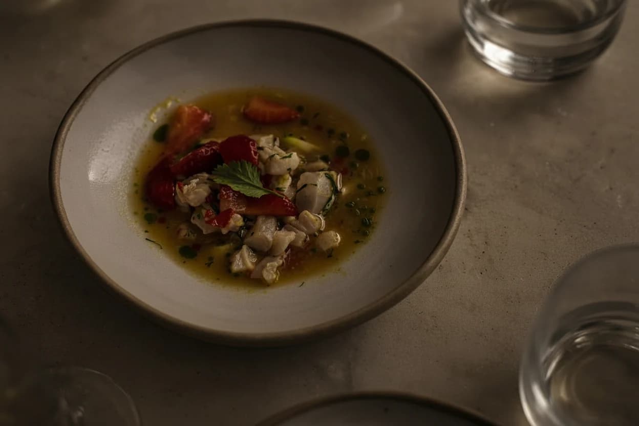 An off-premise catering presentation styled for a non-traditional venue.